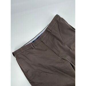 Burlington Men's Brown Cotton Blend Flat Front Chino Pants Big Tall Size 42x30